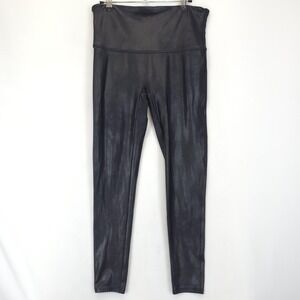Spanx Leggings Womens XL Petite High Rise Faux Leather Shaping Stretch Pants